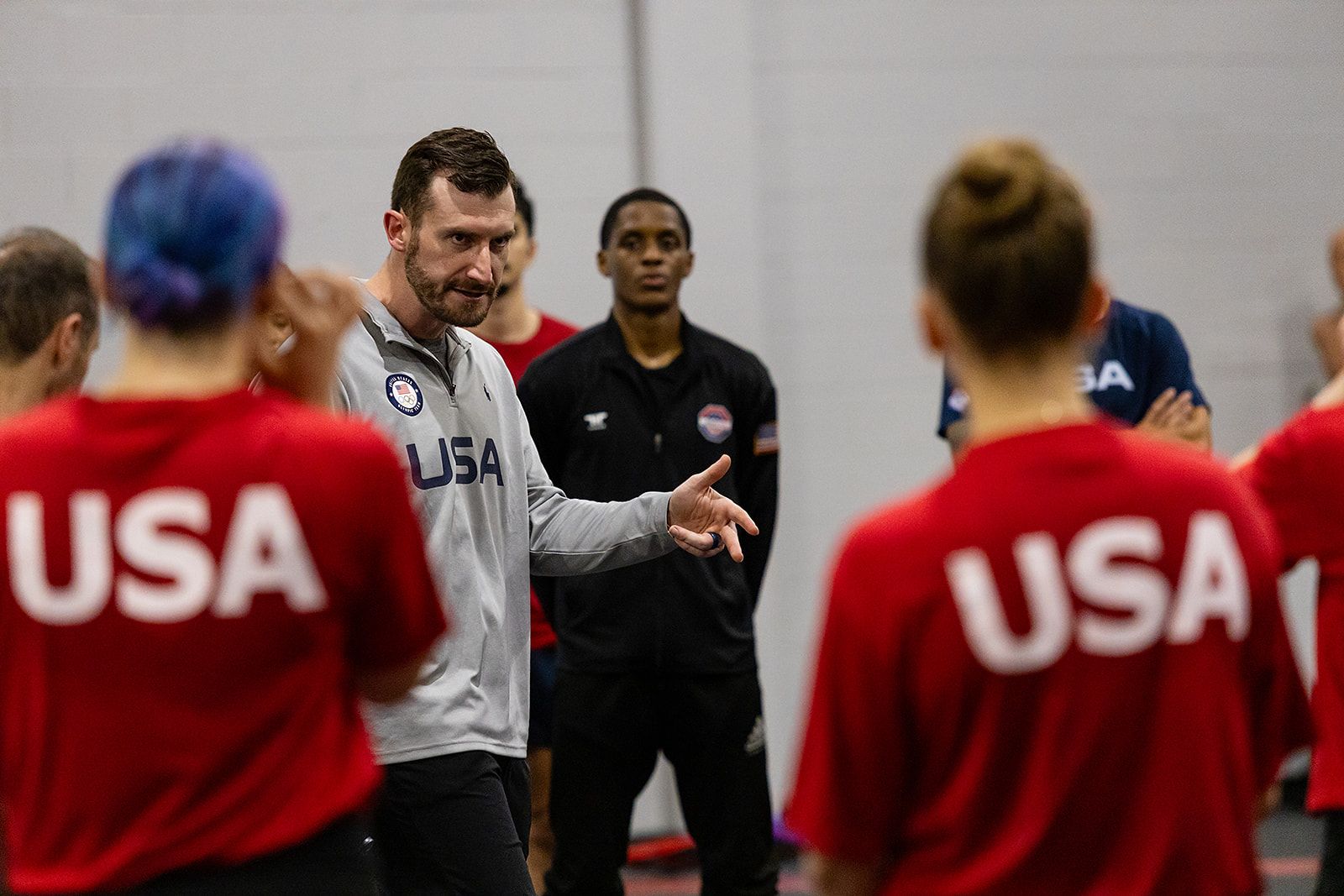 Stephen Lambdin leading a USA Taekwondo training camp